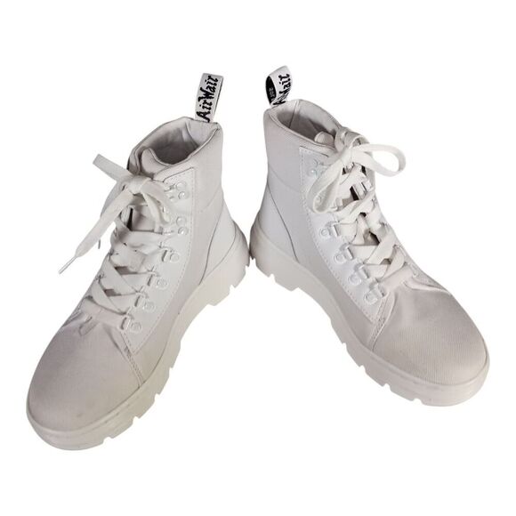 Dr. Martens Combs Boots Ankle Nylon Lace Up White Women’s 7 - Picture 7 of 12